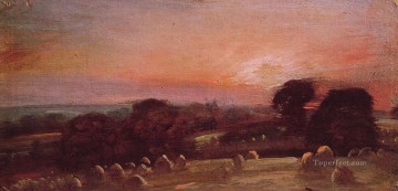 John Constable Painting - A Hayfield at East Bergholt Romantic John Constable